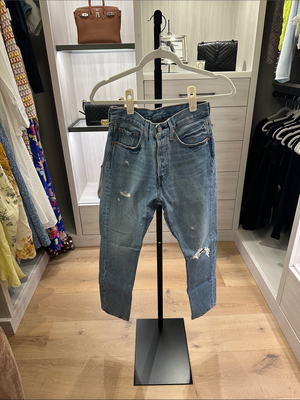 Levi's Distressed 501 Skinny Jeans